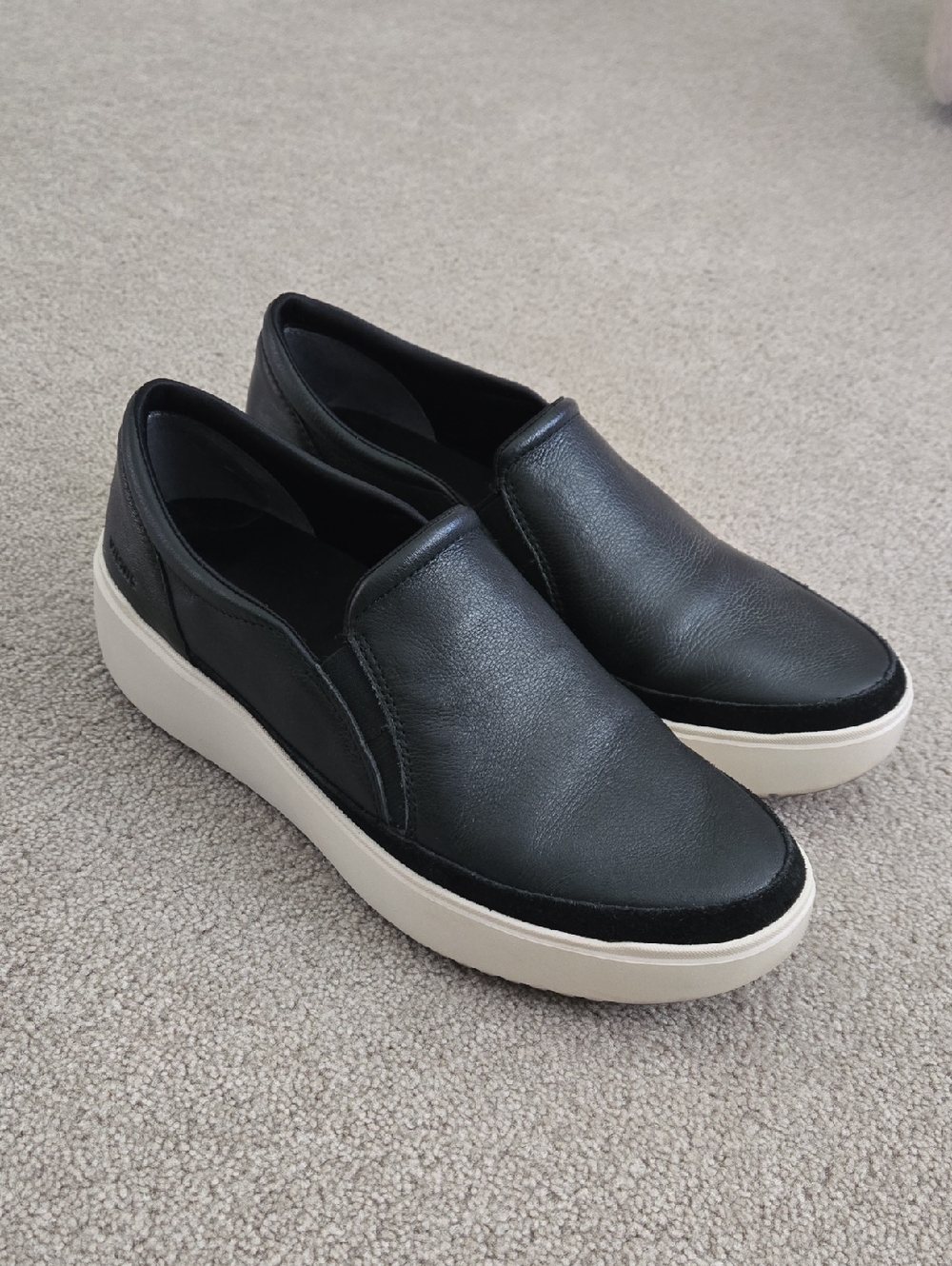 Vionic Black Slip-On Sneaker with Cream Platform Sole